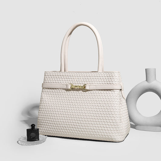 Minimalist Large Tote – Premium Woven Shoulder Bag for Work & Everyday