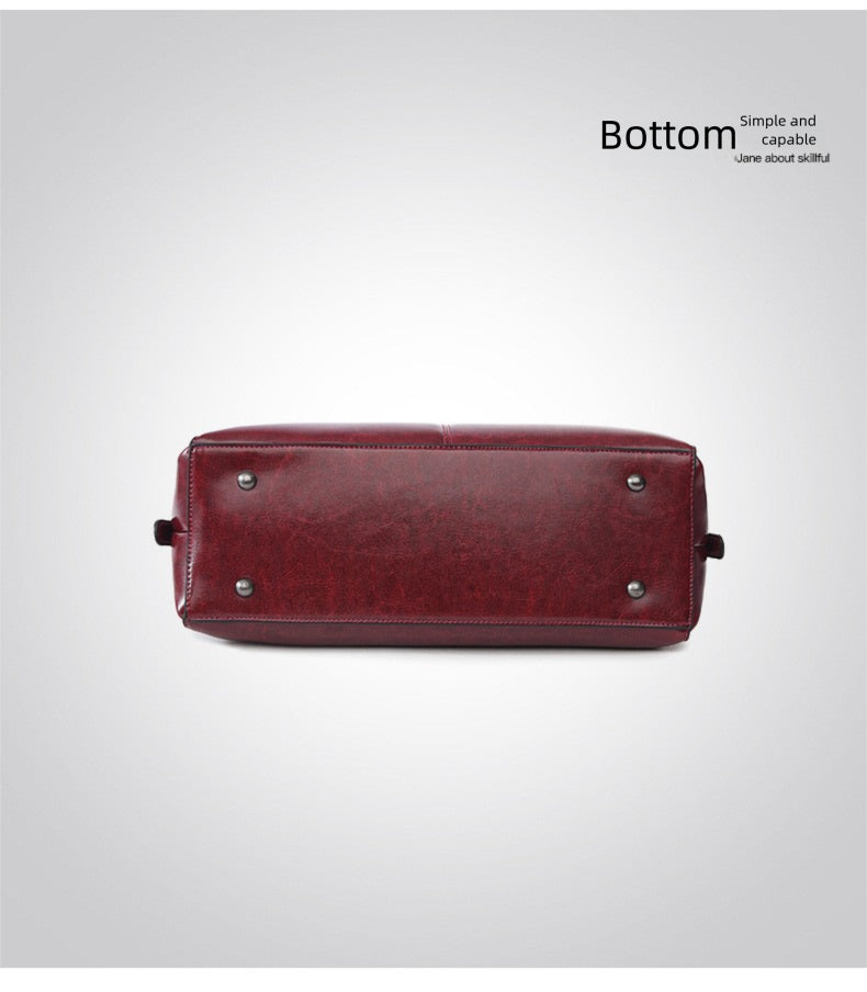 Biker-Style Tote – Spacious Shoulder Bag for Work & Commute