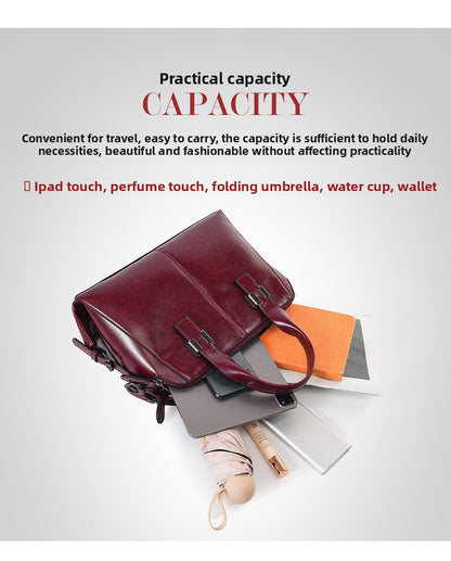 Biker-Style Tote – Spacious Shoulder Bag for Work & Commute